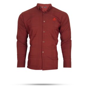 پیراهن مردانه T چهارخونه زرشکی مدل moka
