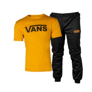ست تیشرت شلوار مشکی زرد Vans مردانه مدل N200