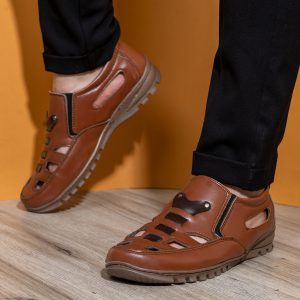 صندل مردانه قهوه ای مدل Mahram