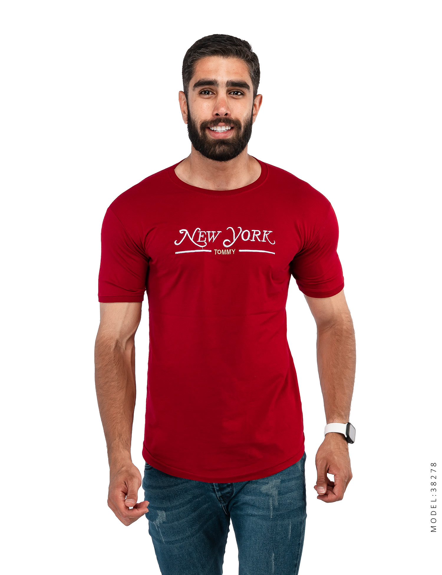 تیشرت مردانه یقه گرد New York مدل 38278