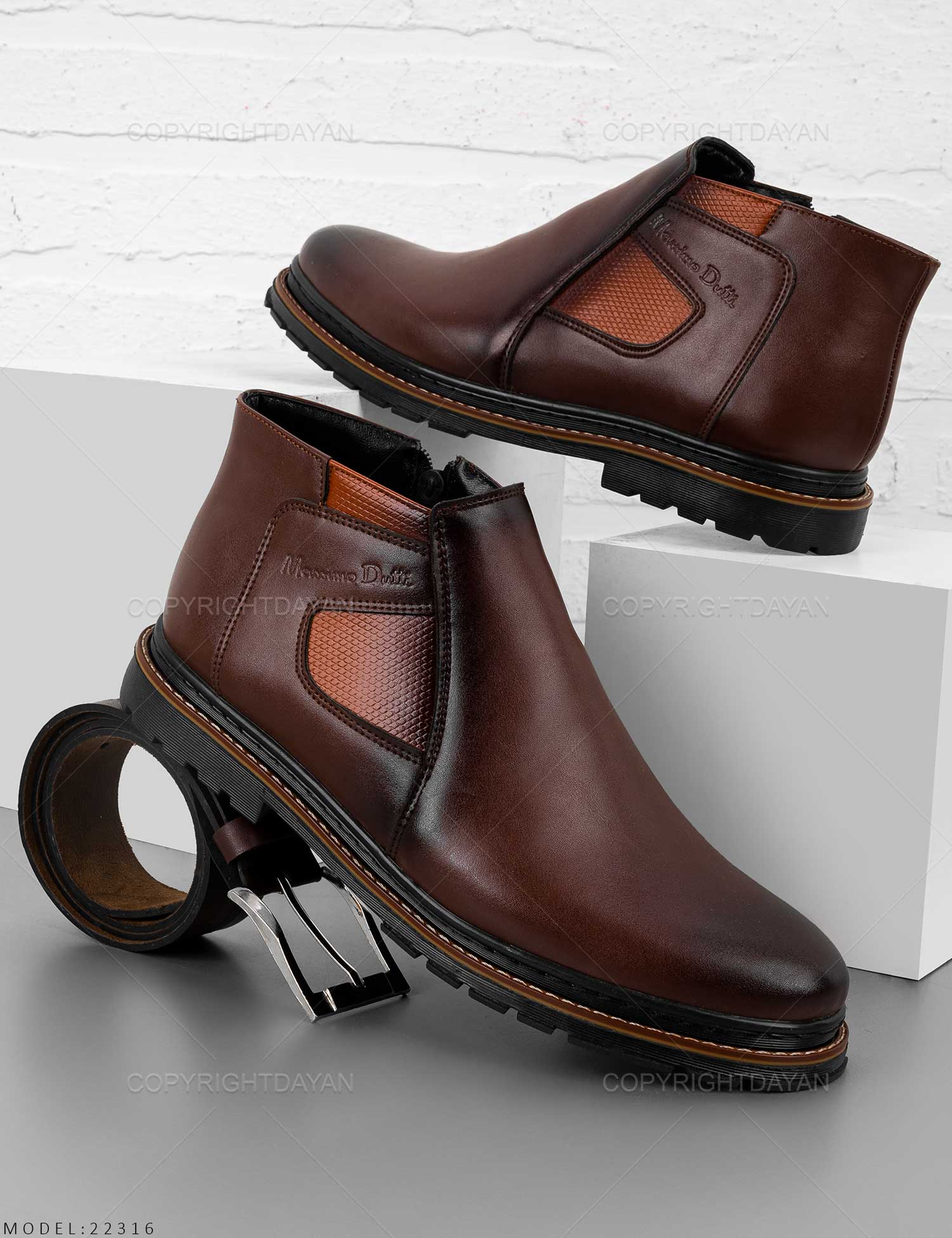 نیم بوت مردانه Massimo Dutti مدل 22316