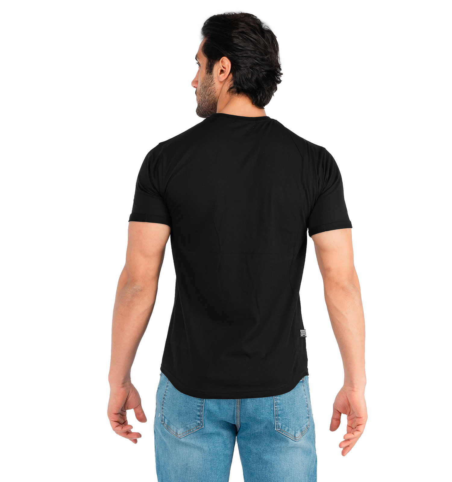 تیشرت یقه گرد مردانه مشکی ساده مدل 42263