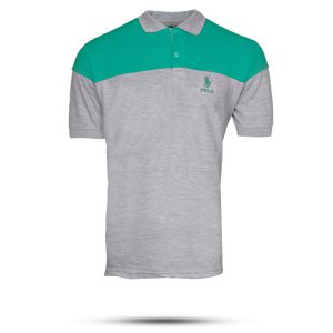 تیشرت مردانه POLO طوسی- سبزآبی مردانه Mazyar