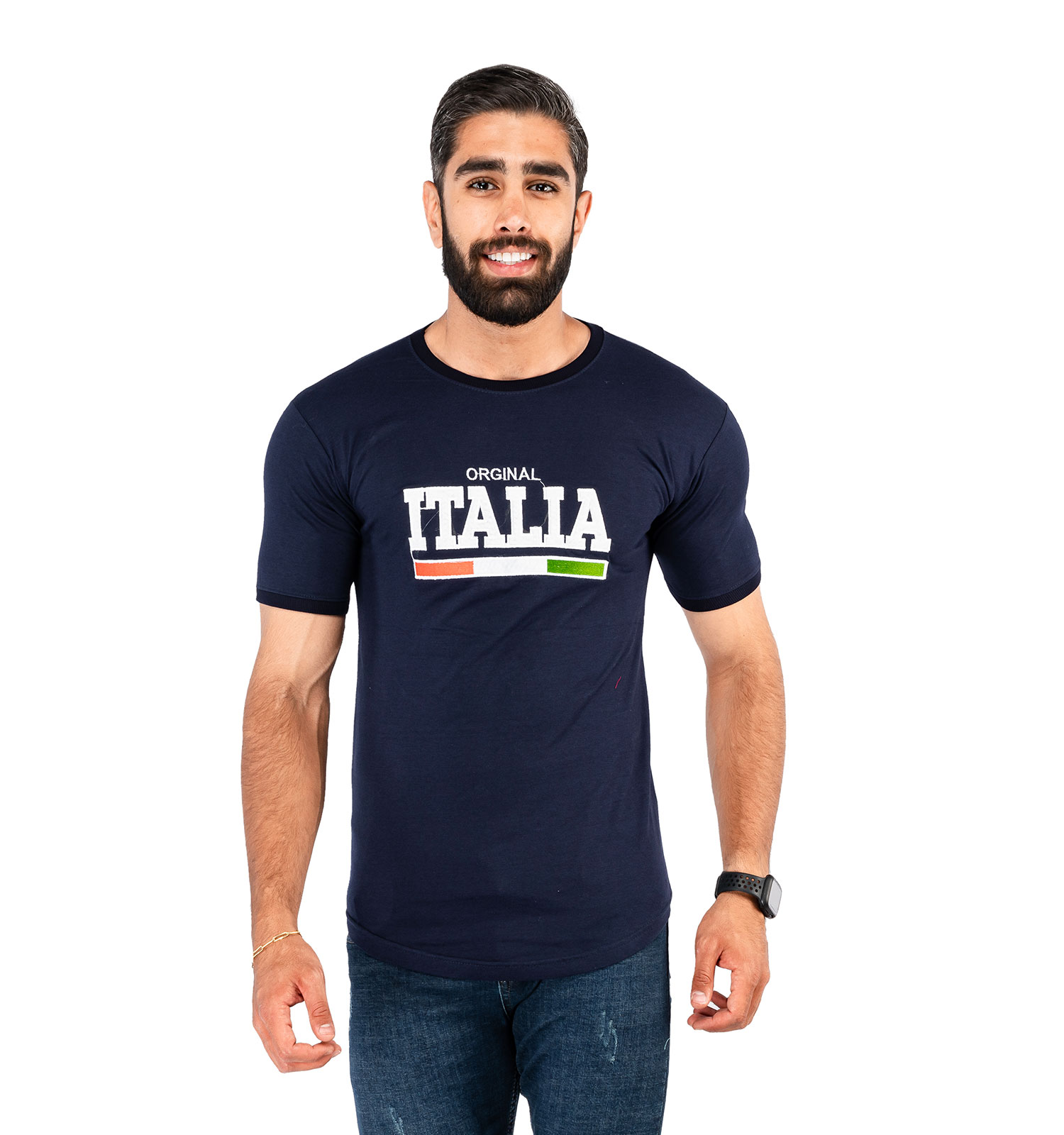 تیشرت مردانه یقه گرد Italia مدل 38073