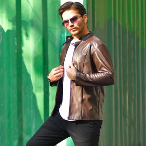 کاپشن چرم مردانه مدل Mark