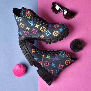 نیم بوت زنانه طرح LV مدل fun