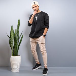 شلوار مردانه مدل ACE رنگ کرم