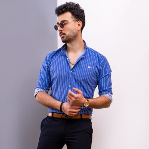 پیراهن مردانه رنگ آبی مدل Nelson