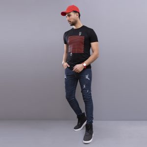 تیشرت مردانه طرح مداد مشکی