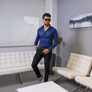 پیراهن مردانه رنگ سرمه ای مدل Advit