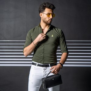 پیراهن مردانه رنگ سبز مدل Rafel