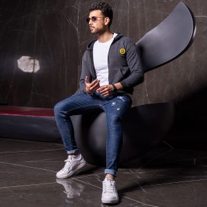 سویشرت تو کرکی مدل cat ذغالی