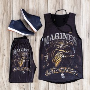 ست رکابی شلوار ک مردانه مدل marines