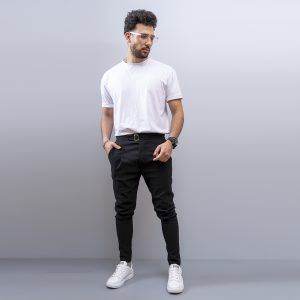 شلوار اسلش سگک دار مردانه مشکی مدل Partiv