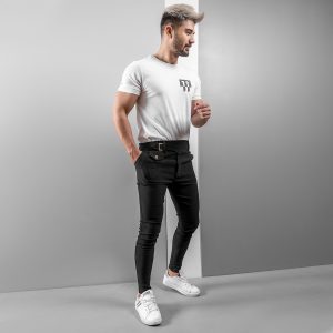 شلوار تک سگک مردانه مشکی مدل Remin