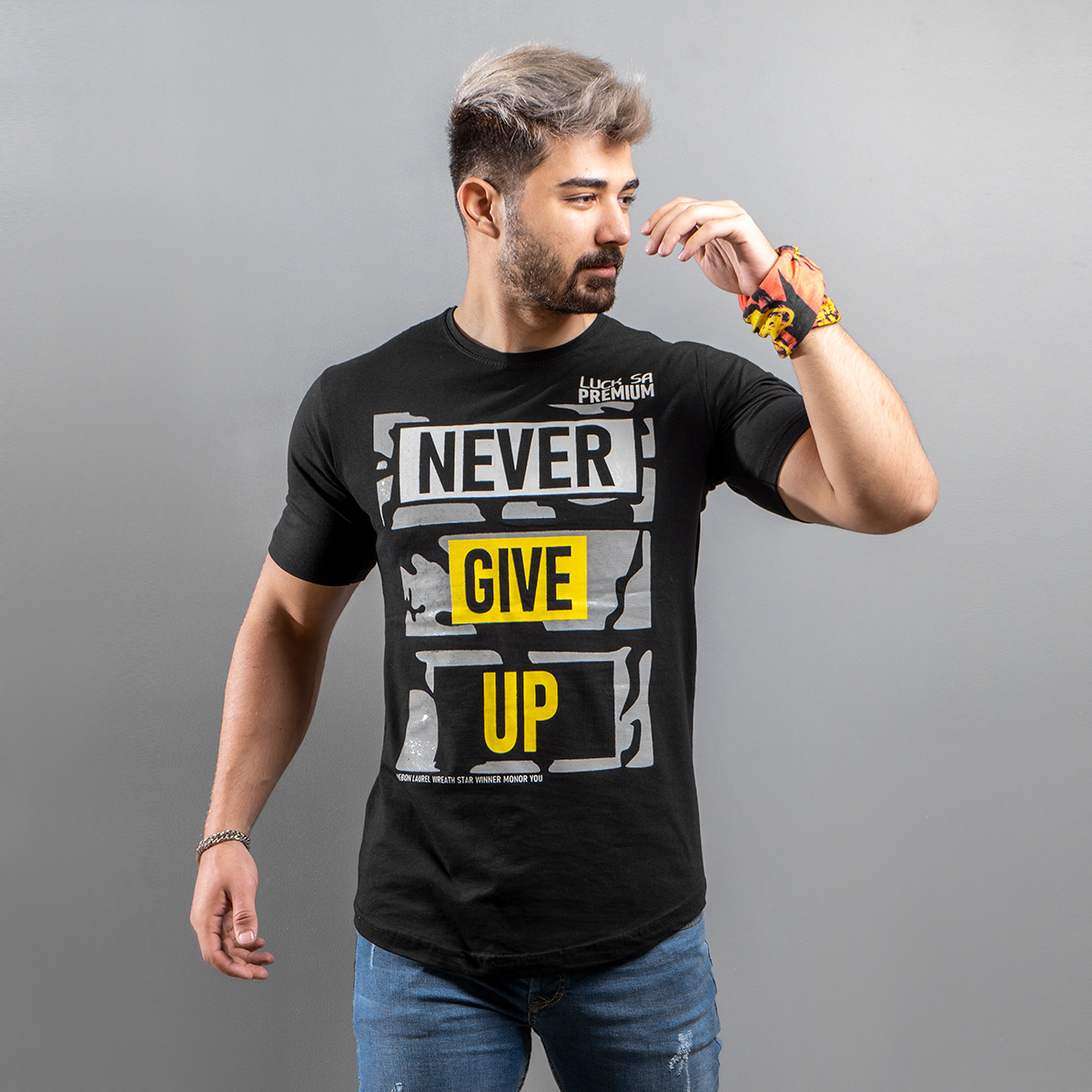 تیشرت Never Give Up مردانه مدل Melvi T