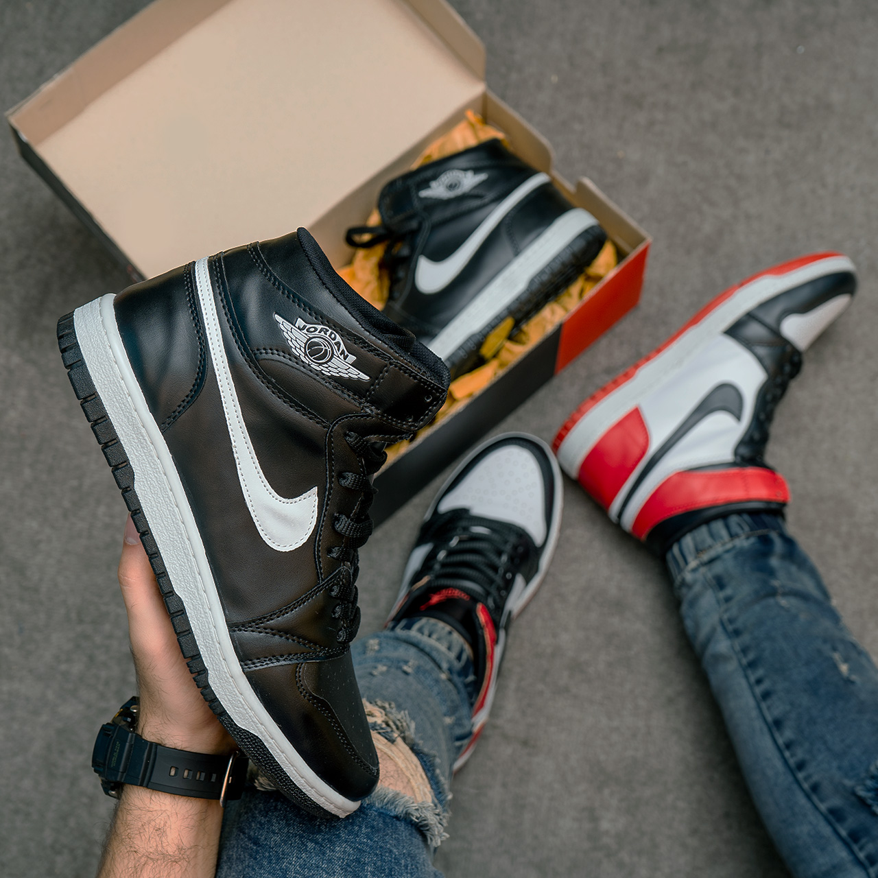 کفش وزرشی نایک مردانه Air Jordan مشکی مدل D43
