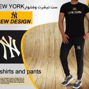 ست تیشرت شلوار مدل new york(ست مشکی )