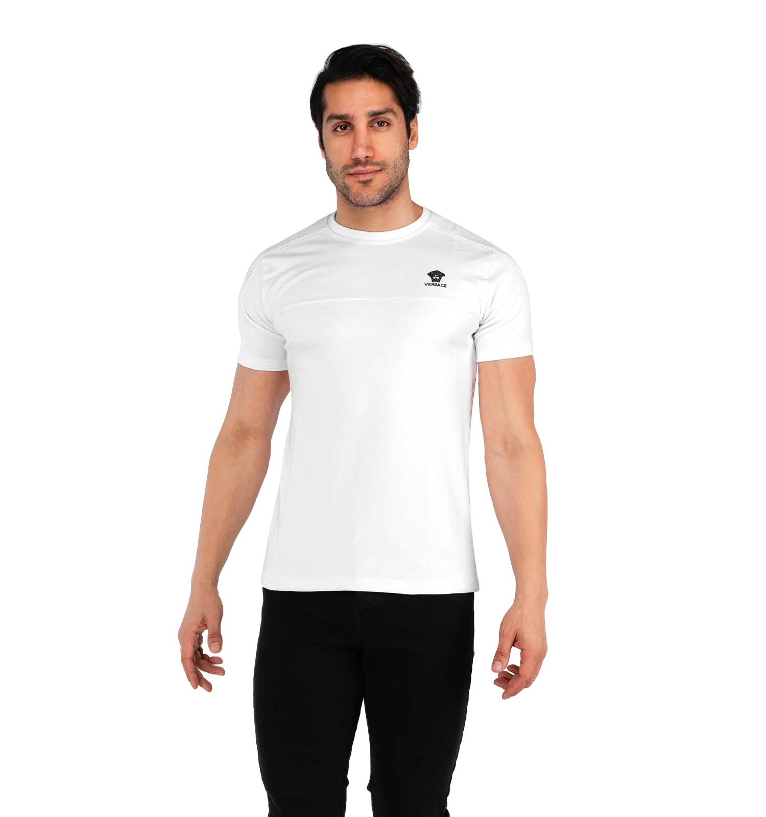 تیشرت Versace یقه گرد مردانه سفید ساده مدل 42224