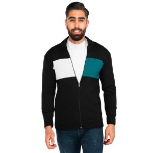 ژاکت بافت مردانه زیپ دار یقه ایستاده Alvin مدل 40176