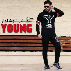 ست سویشرت شلوار مدل YOUNG مشکی