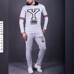 ست سویشرت شلوار مدلYOUNG سفید