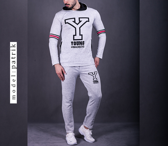 ست سویشرت شلوار مدلYOUNG سفید