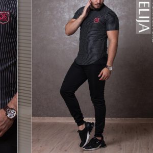 ست تیشرت شلوار مدل Elija مشکی +ساعت هدیه