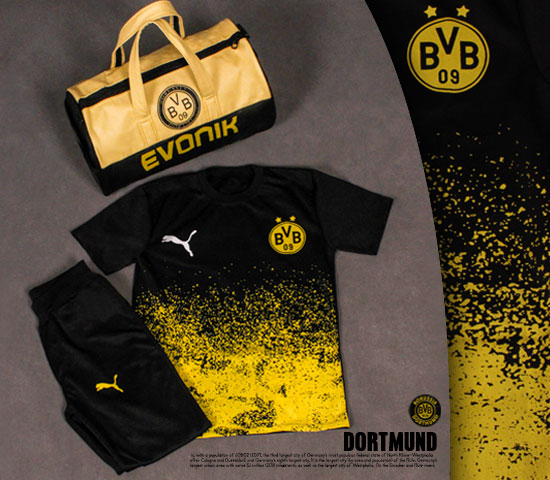پکیج ست تیشرت شلوار ساک ورزشی dortmund