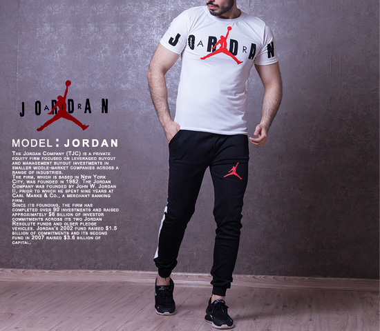 ست تیشرت شلوار Jordan مدل Dian سفید +ساعت هدیه