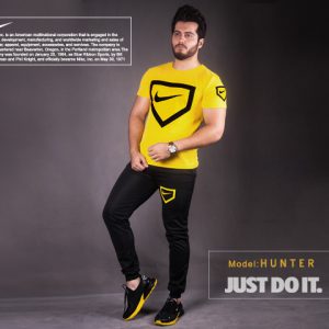 ست تیشرت شلوار Nike مدل Hunter زرد
