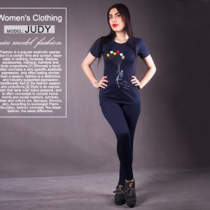 ست تیشرت شلوار زنانه مدل Judy سورمه ای