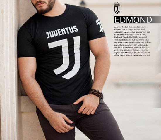 تیشرتJuventus مدل Edmond مشکی