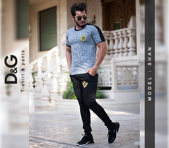 ست تیشرت شلوار مردانه D&G مدل shan