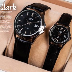 ست ساعت مچی مردانه زنانه Casio مدل Clark صفحه مشکی