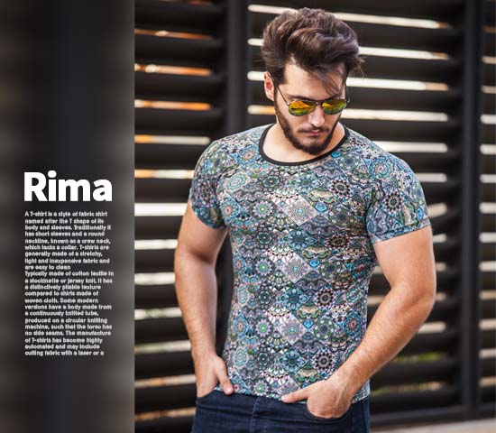 تیشرت مردانه هاوایی مدل Rima آبی