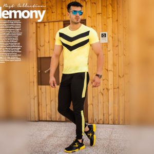 ست تیشرت شلوار مردانه مدل Lemony+ ساعت هدیه