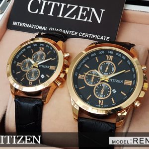 ست ساعت مچی مردانه زنانه Citizen مدل Rene صفحه مشکی