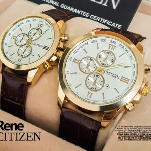 ست ساعت مچی مردانه زنانه Citizen مدل Rene صفحه سفید
