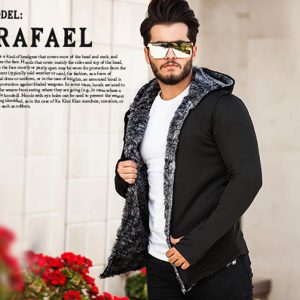 هودی خزدار مردانه مدل Rafael مشکی