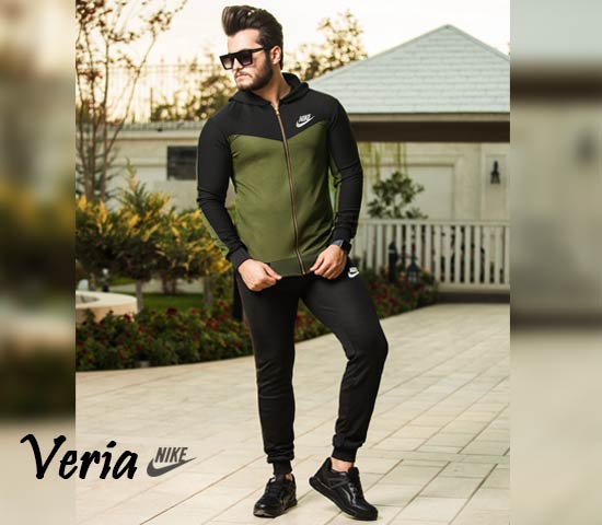 ست سویشرت شلوار مردانه Nike مدل Veria سبز