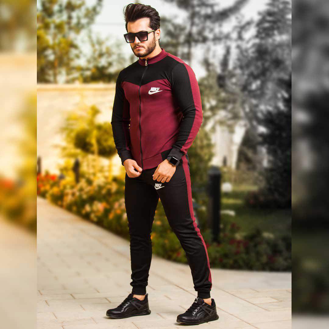 ست سویشرت شلوار مردانه Nike مدل Veria زرشکی