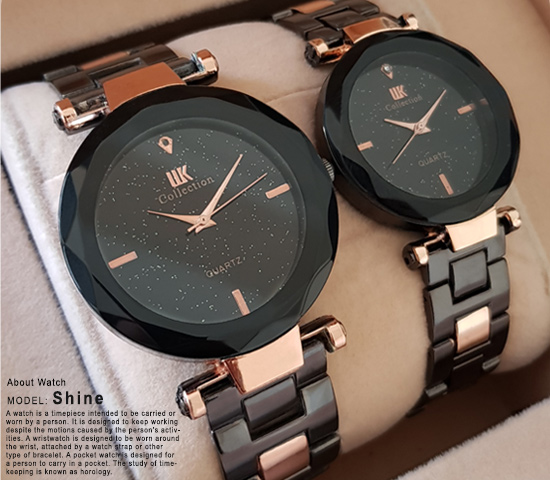 ست ساعت مچی Collection مدل Shine مسی مشکی