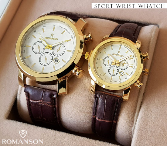 ست ساعت مچی Romanson مدل X2 بند قهوه ای