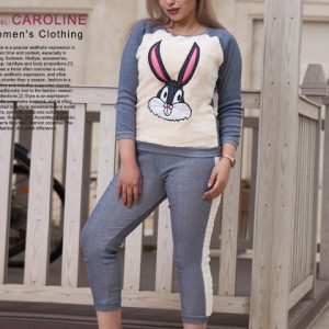 ست بلوز شلوار زنانه مدل Caroline رنگ تیره