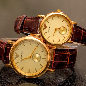 ست ساعت مچی Emporio مدل Eagleبند قهوه ای