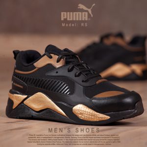 کفش مردانه Puma مدل Rs مشکی طلایی