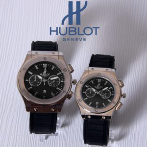 ست ساعت مچی مردانه زنانه Hublot مدل Iso صفحه مشکی