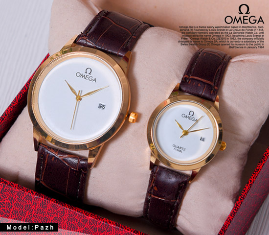ست ساعت مچی مردانه زنانه مدل Omega