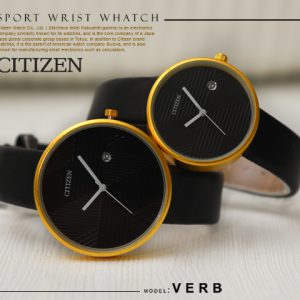 ست ساعت مچی مردانه زنانه Citizen مدل Verb صفحه مشکی –